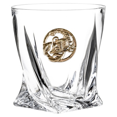 Набор 2 бокала для виски с накладкой "Рак", в коробке из дизайнерского картона