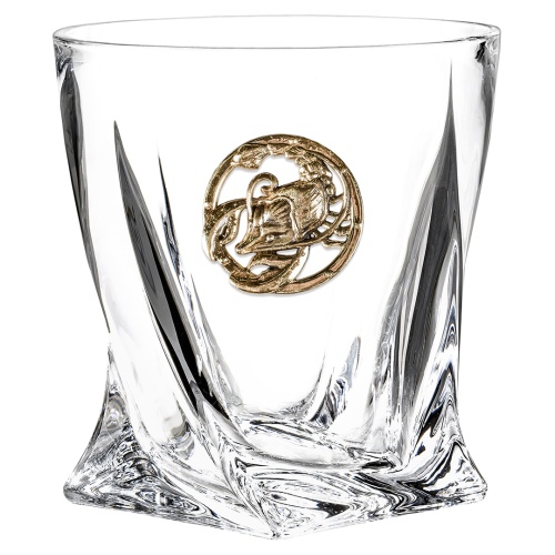 Бокал для виски с накладкой "Рак", в коробке из дизайнерского картона