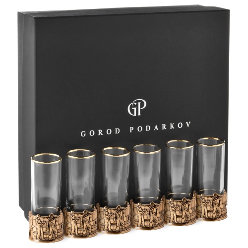 Набор 6 стопок патрон Профессии "Газовик", в коробке из дизайнерского картона