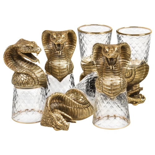 Набор 6 стопок-перевертышей со штофом "Змея", в коробке из дизайнерского картона