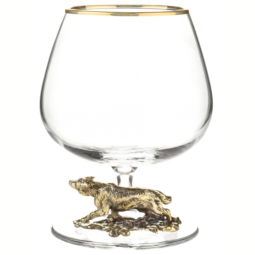 Набор из 2-х бокалов для коньяка "Волк" в черной подарочной коробке