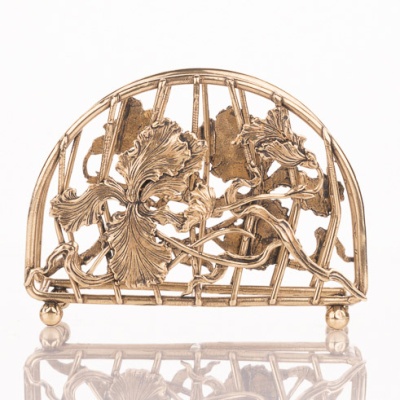 Салфетница Ирис ЛАТУНЬ в черно-белой коробке 