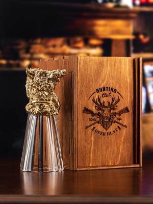 Лафитник-перевертыш Классический "Кабан" в деревянной упаковке (Hanter)