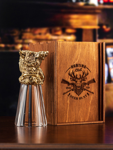 Лафитник-перевертыш Классический "Кабан" в деревянной упаковке (Hanter)