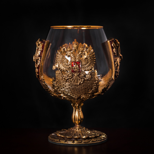 Бокал для коньяка 420 мл Москва Георгий Победоносец в подарочной коробке