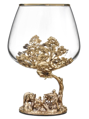 Бокал для коньяка Охота на Медведя 420 мл в подарочной коробке