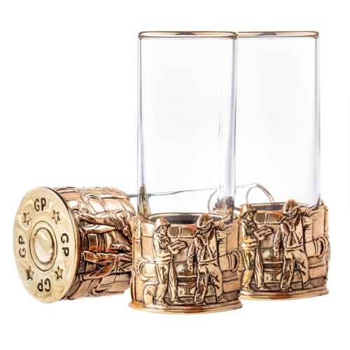 Набор 3 стопки патрон Профессии "Газовик",  в коробке из дизайнерского картона