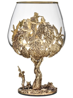 Бокал для коньяка Охота на Уток 420 мл в подарочной коробке
