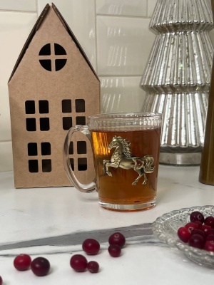 Чашка с накладкой Огненная Лошадь в упаковке Домик