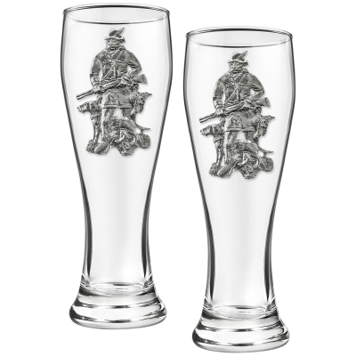 Набор 2 бокала для пива, накл. "Охотник" олово в подарочной коробке