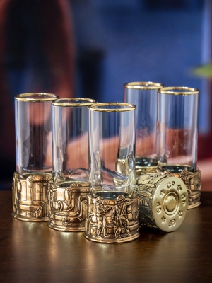 Набор 6 стопок патрон Профессии "Газовик", в коробке из дизайнерского картона