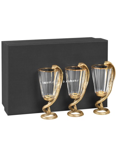 Набор 3 лафитника "Змея", в черной подарочной упаковке.