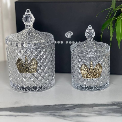 Набор Корона: две шкатулки большая и малая с накладками Корона в черной подарочной коробке