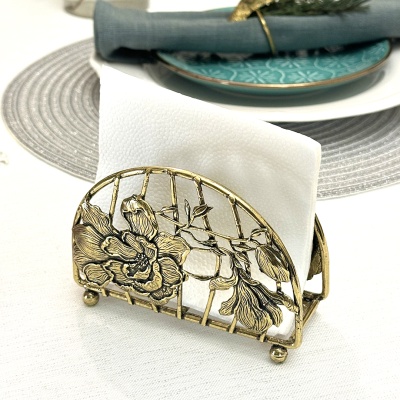 Салфетница Магнолия ЛАТУНЬ в черно-белой коробке 