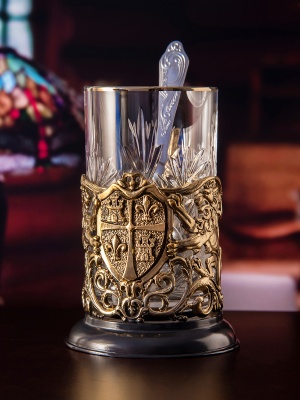 Подстаканник Настоящий мужчина в деревянной шкатулке