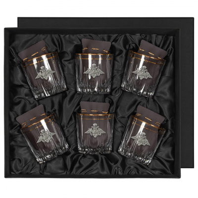 Набор из 6-ти бокалов для виски "Отечество Долг Честь" в подарочной коробке