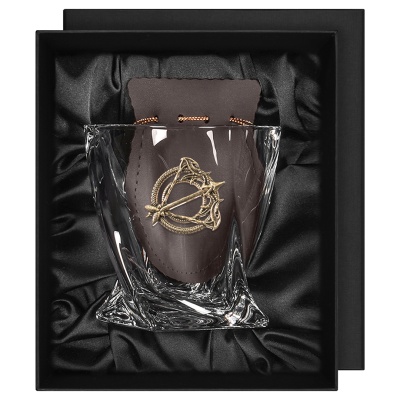 Бокал для виски с накладкой "Стрелец", в коробке из дизайнерского картона