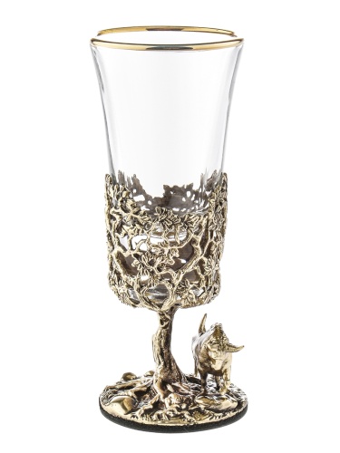 Набор 2 лафитника "Бык", в черной подарочной упаковке.