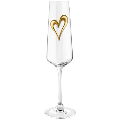 Набор 2 бокала для шампанского,накл. "Сердце", в подарочной коробке