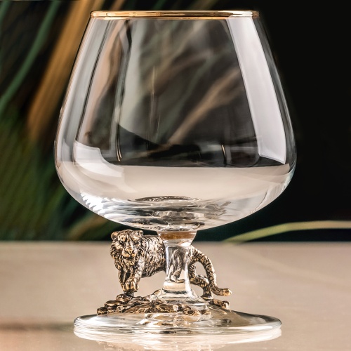 Набор из 2-х бокалов для коньяка "Тигр, Лев лежачий" в картонной коробке