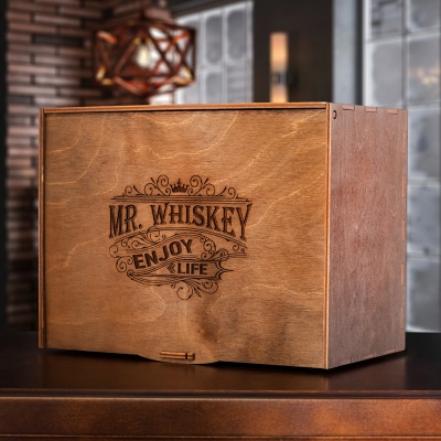 Набор 2 бокала для виски с накладкой "Козерог", в шкатулке Mr Whiskey