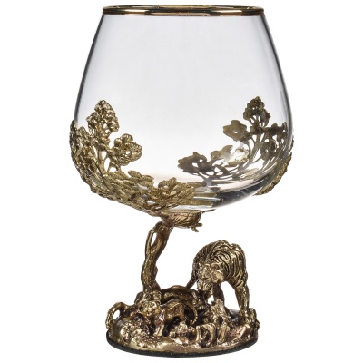 Набор 2 бокала для коньяка "Тигр" и "Лев", в коробке из дизайнерского картона