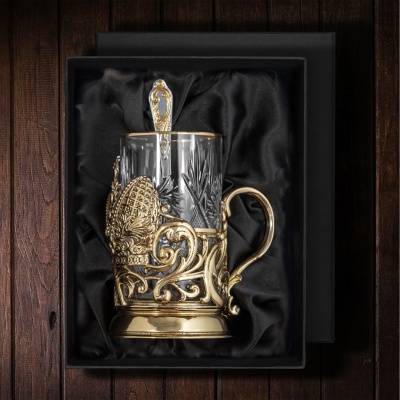 Подстаканник ручной работы "Глава Семьи", в черной подарочной коробке