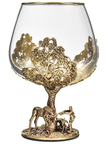 Бокал для коньяка Охота на Лося 420 мл в подарочной коробке