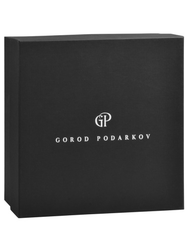 Набор 2 бокала для шампанского "Лебеди", в черной подарочной упаковке.