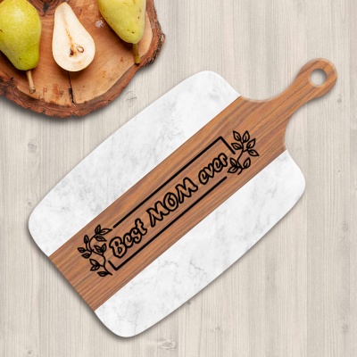 Разделочная доска подарочная "Best Mom ever" в подарочной коробке