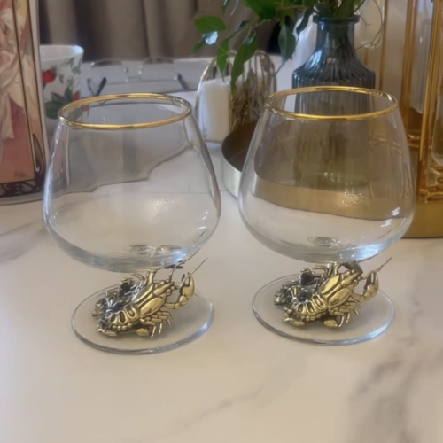 Набор из 2-х бокалов для коньяка "Рак" в черной подарочной коробке