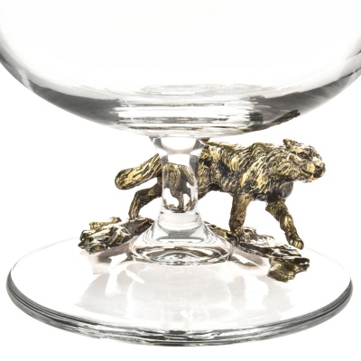 Набор из 2-х бокалов для коньяка "Волк" в черной подарочной коробке