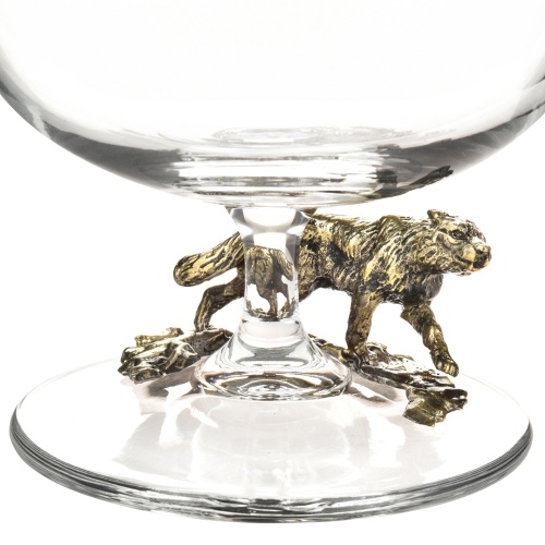 Набор из 2-х бокалов для коньяка "Волк" в черной подарочной коробке