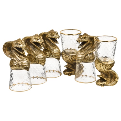 Набор 6 стопок-перевертышей со штофом "Змея", в коробке из дизайнерского картона