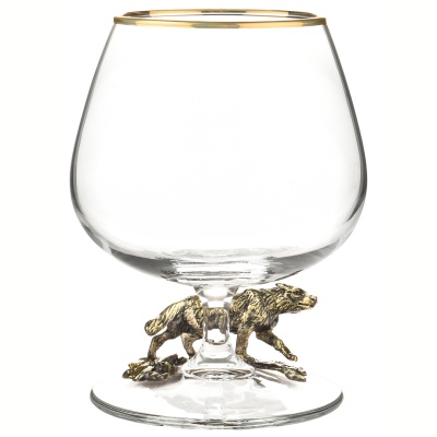 Набор из 2-х бокалов для коньяка "Волк" в черной подарочной коробке