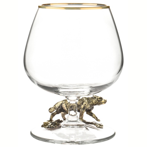 Набор из 2-х бокалов для коньяка "Волк" в черной подарочной коробке