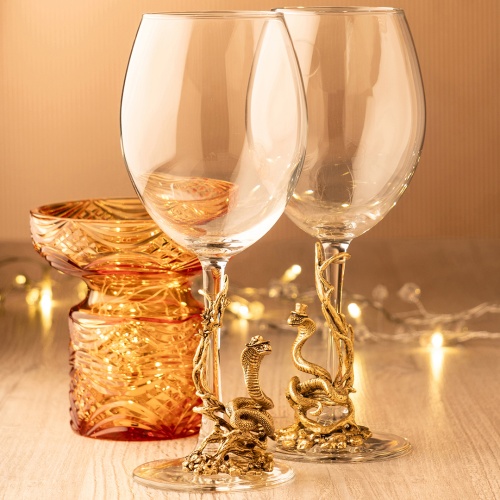 Набор бокалов для вина Энотека Змея (ОН и ОНА) в картонной коробке