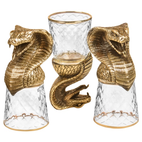 Набор 6 стопок-перевертышей со штофом "Змея", в коробке из дизайнерского картона