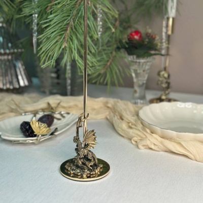 Подсвечник металлический малый Дракон в транспортной коробке