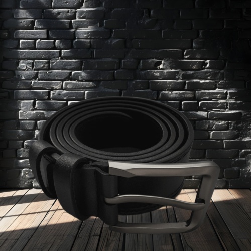 Ремень кожаный с гравировкой "Настоящая дружба без пафоса" в подарочной деревянной коробке