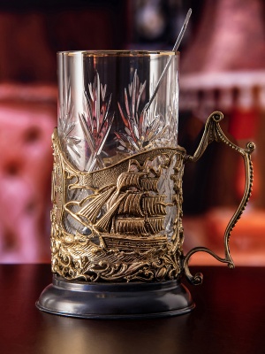 Подстаканник Ручной работы "Мудрый руководитель" в черной подарочной коробке