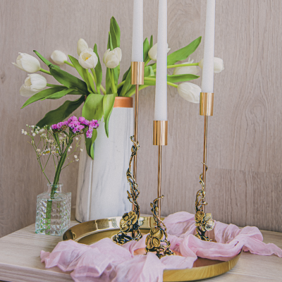 Подарочный подсвечник большой "Орхидея" в транспортной коробке