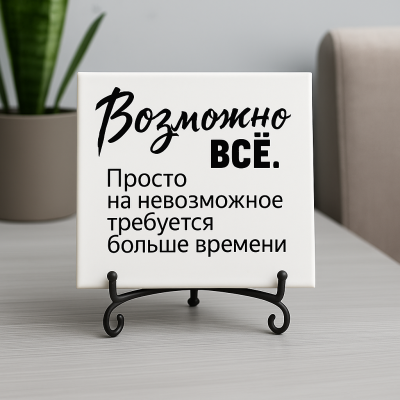 Плитка подарочная "Возможно всё..." в подарочной коробке