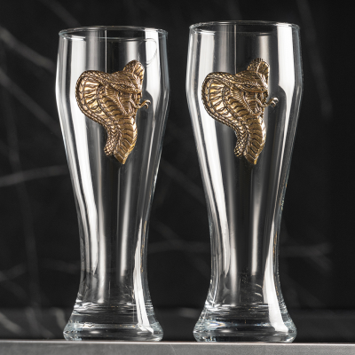 Набор 2 бокала для пива "Голова Кобры" в подарочной коробке