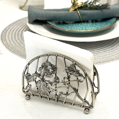 Салфетница Ирис НЕЙЗИЛЬБЕР в черно-белой коробке 