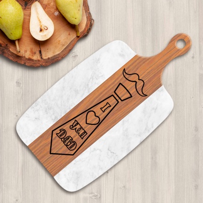 Разделочная доска подарочная "I Love You Dad" в подарочной коробке