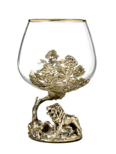 Бокал для коньяка Царь Лев 420 мл в подарочной коробке