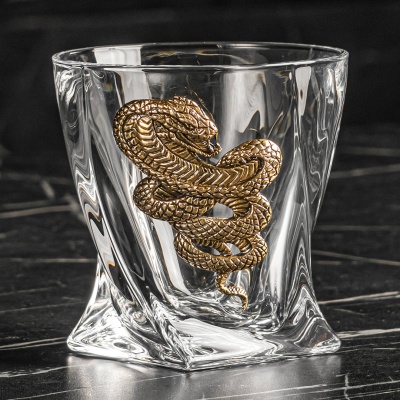 Набор 2 бокала для виски "Кобра", в коробке из дизайнерского картона