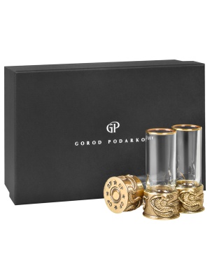 Набор 3 стопки патрон "Змея"  в черной подарочной упаковке.