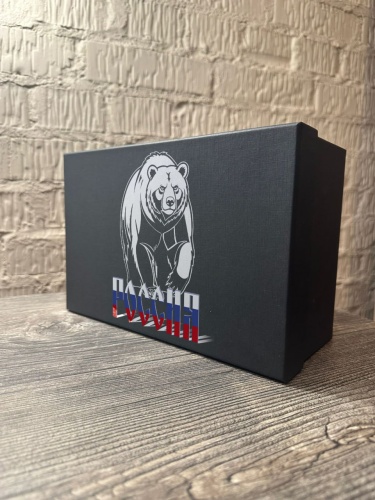 Бокал для коньяка Медведь в черной коробке с печатью Медведь Россия